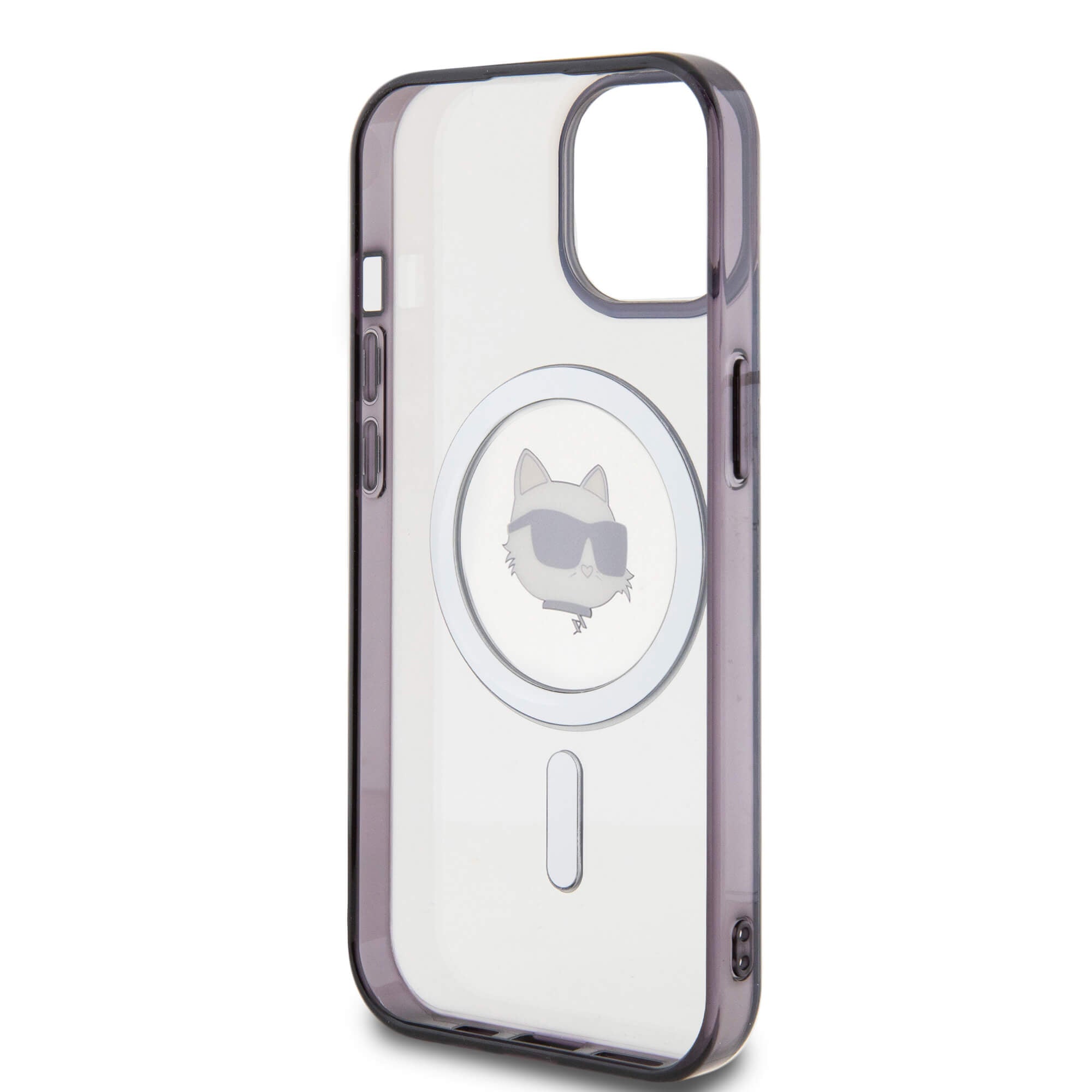 Karl Lagerfeld iPhone 15 Plus / 14 Plus - IML Choupette`s Head MagSafe Σκληρή Θήκη με Πλαίσιο Σιλικόνης και MagSafe - Διάφανη / Black - KLHMP15MHCHNOTK