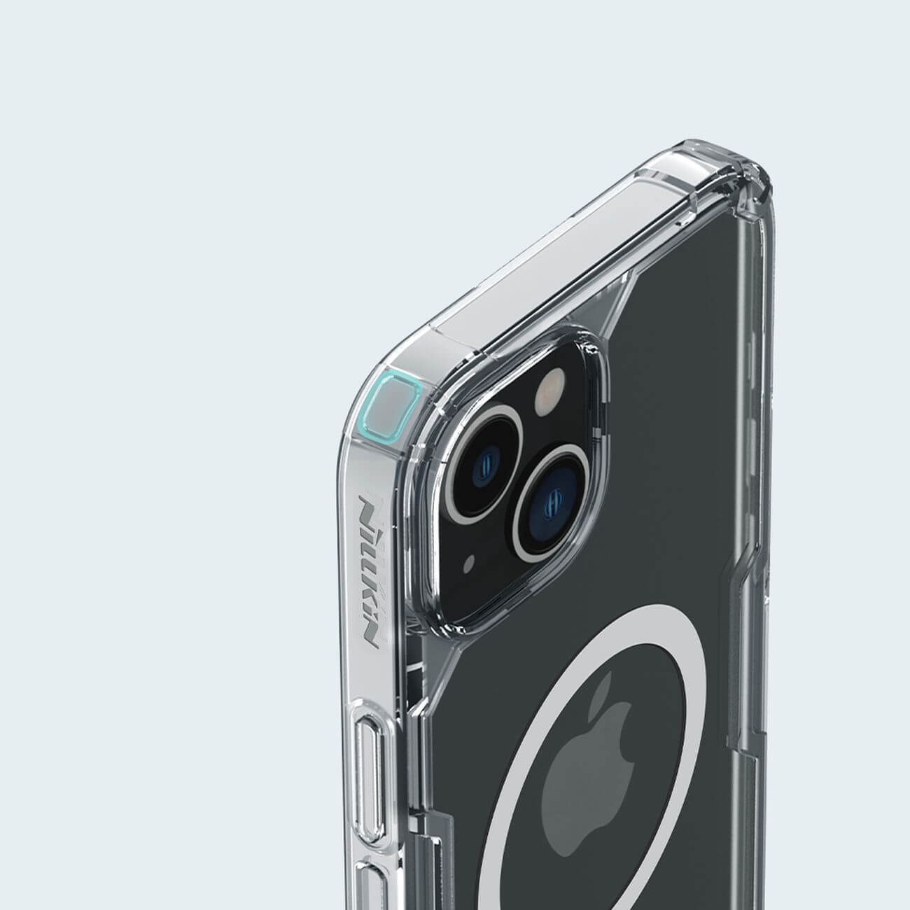 Nillkin iPhone 15 Nature Pro Magnetic - Σκληρή Θήκη με Πλαίσιο Σιλικόνης και MagSafe - Διάφανη / White