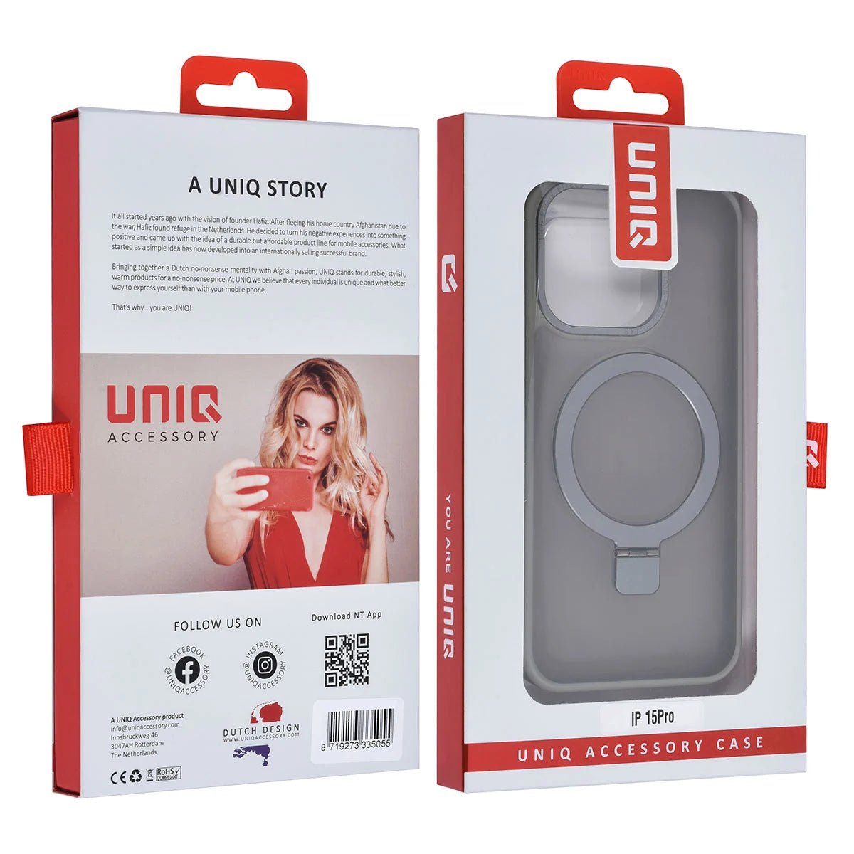 Tuniq iPhone 15 Pro - MagSafe Σκληρή Θήκη με Δαχτυλίδι Συγκράτησης - Grey