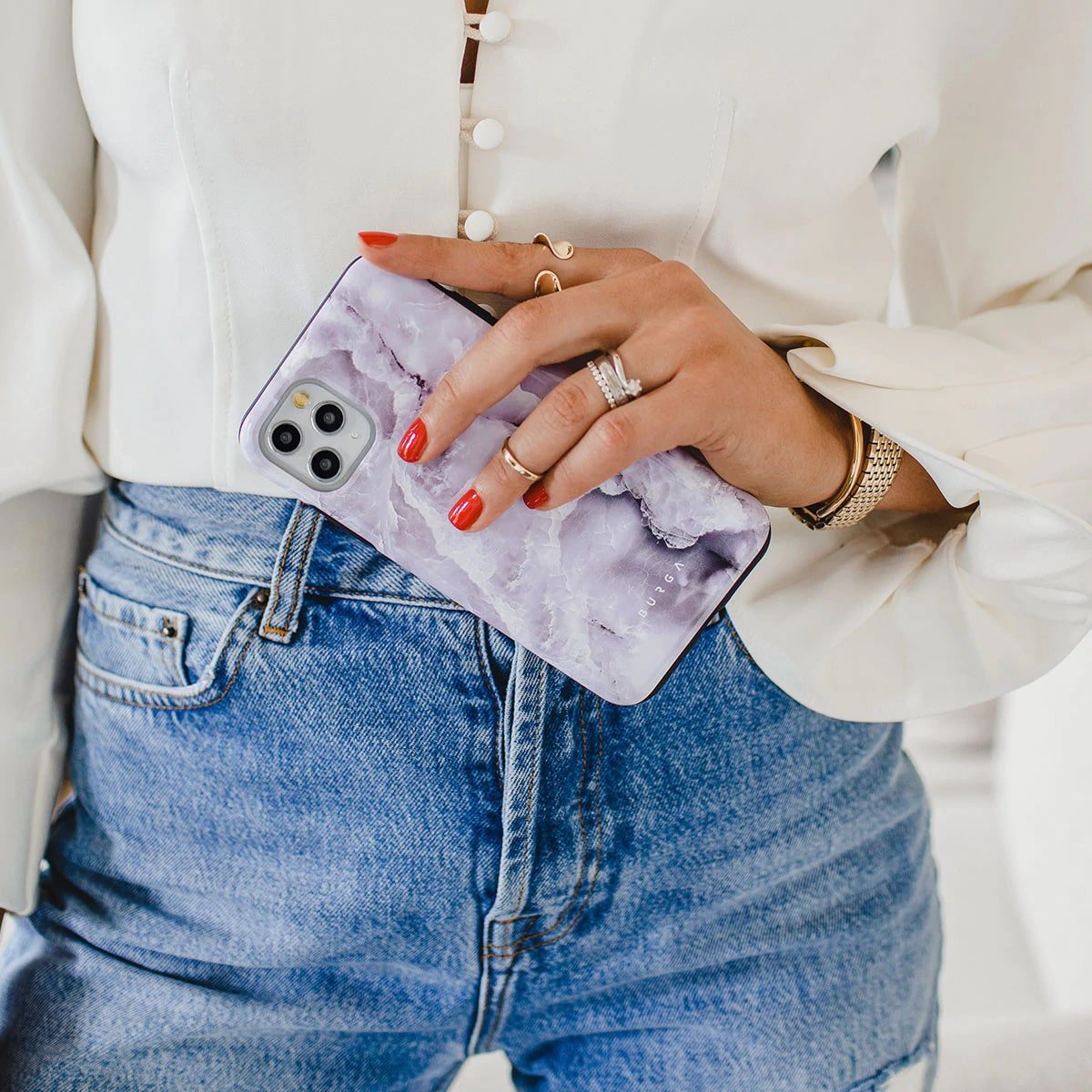 Burga iPhone SE 2022 / SE 2020 / 7 / 8 Fashion Tough Σκληρή Θήκη - Black Currant