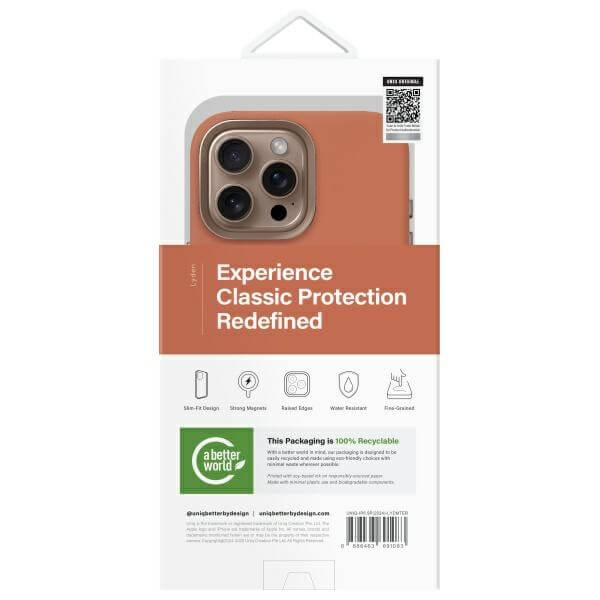 Uniq iPhone 16 Pro Max - Lyden MagClick - Σκληρή Θήκη με Επένδυση Συνθετικού Δέρματος και MagSafe - Terracotta