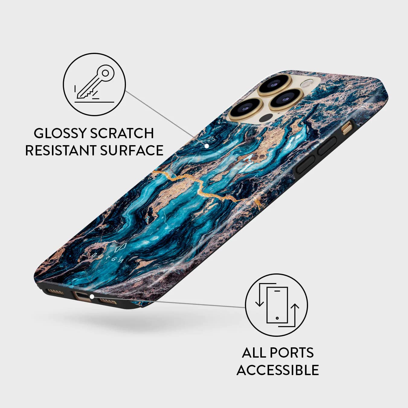 Burga iPhone 14 Pro Fashion Tough Σκληρή Θήκη - Mystic River