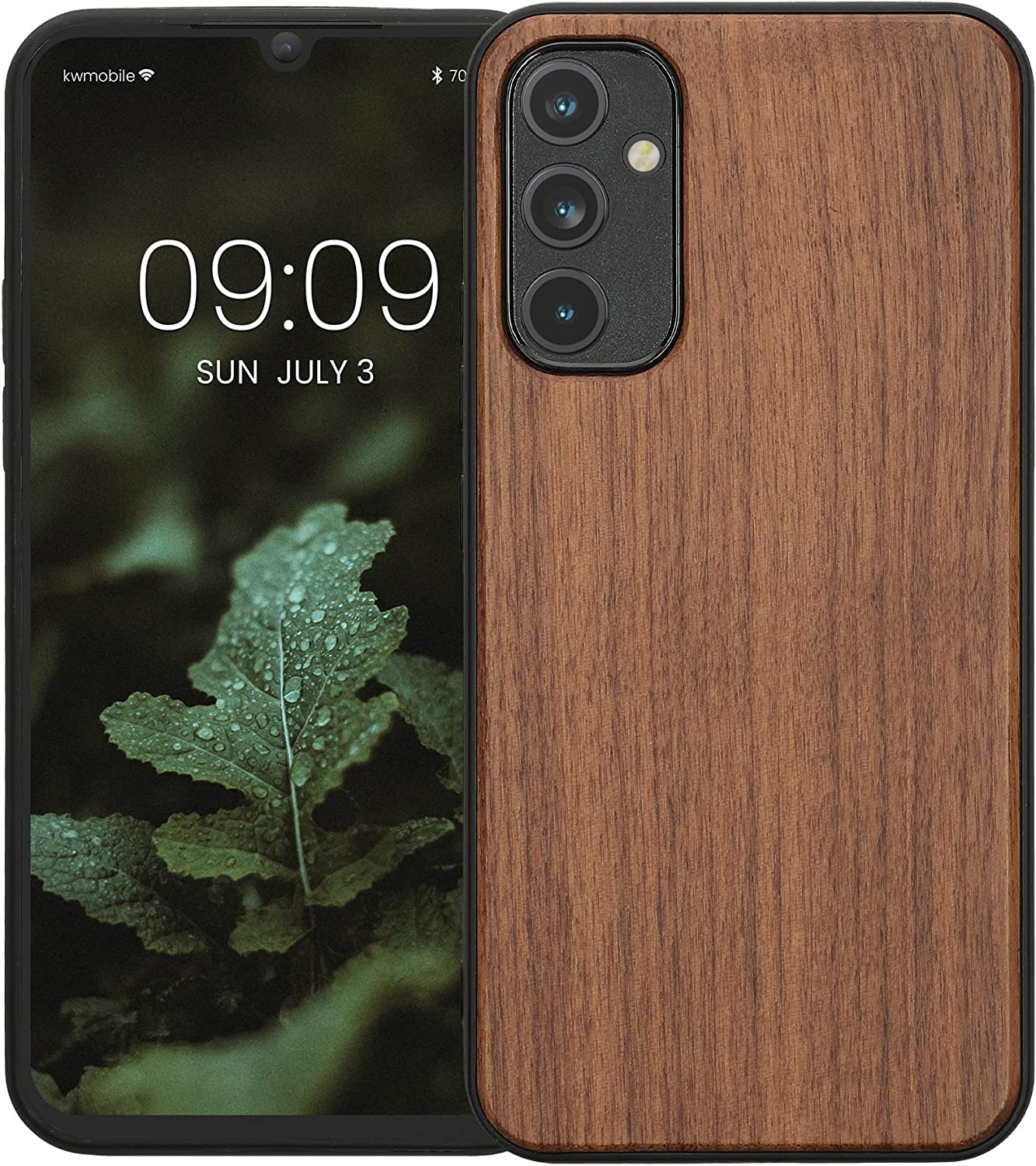 KW Samsung Galaxy A34 5G Θήκη από Φυσικό Ξύλο - Dark Brown - 660811.18