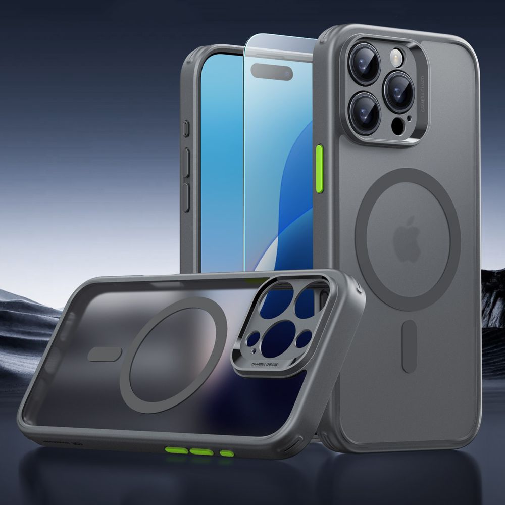 ESR iPhone 16 Pro Max - Classic Pro Halolock - Σετ με 1 Αντιχαρακτικό Γυαλί Οθόνης και Θήκη MagSafe - Frosted Grey