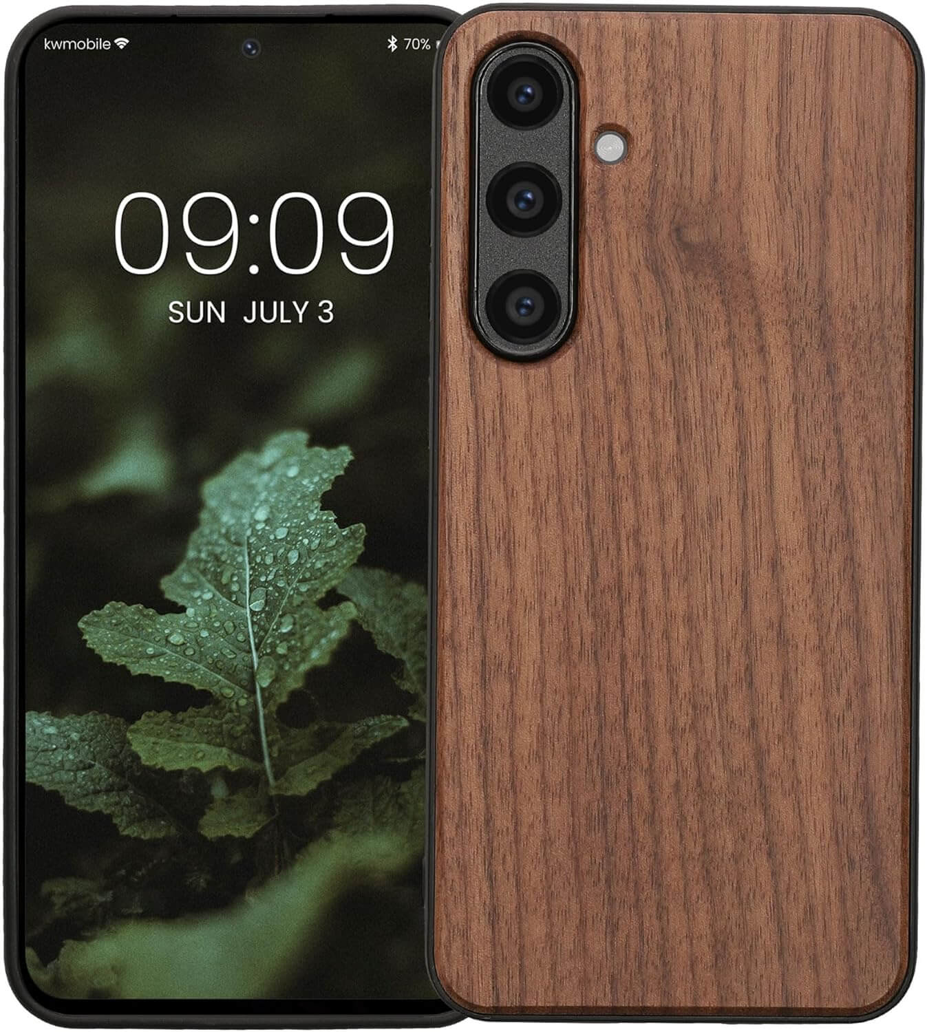 KW Samsung Galaxy S24 FE Θήκη από Φυσικό Ξύλο - Dark Brown