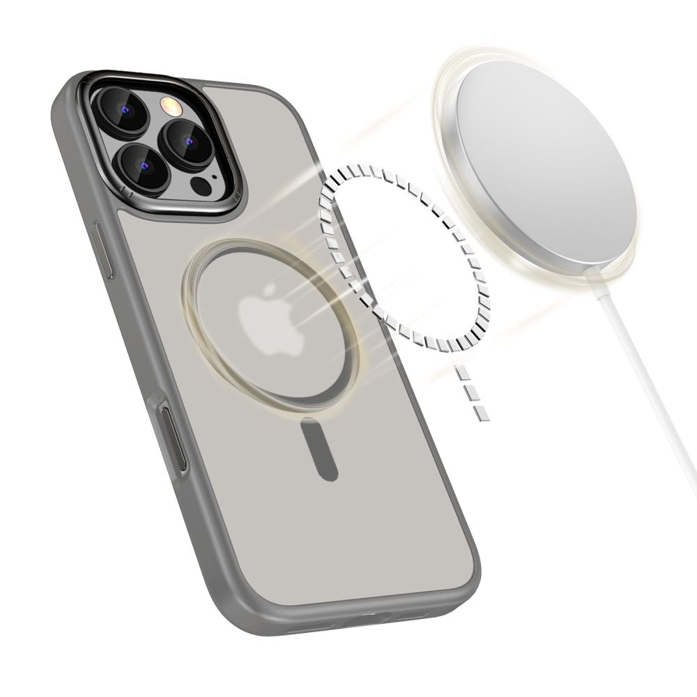 Tech - Protect iPhone 16 Pro MagEdge - Σκληρή Θήκη με Πλαίσιο Σιλικόνης και MagSafe - Titanium / Gunmetal