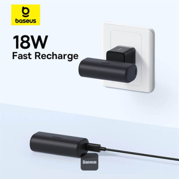 Baseus Compact Series Type - C - PowerBank 5000mAh 20W με Καλώδιο Type - C to Type - C - Black - P10068306113 - 00