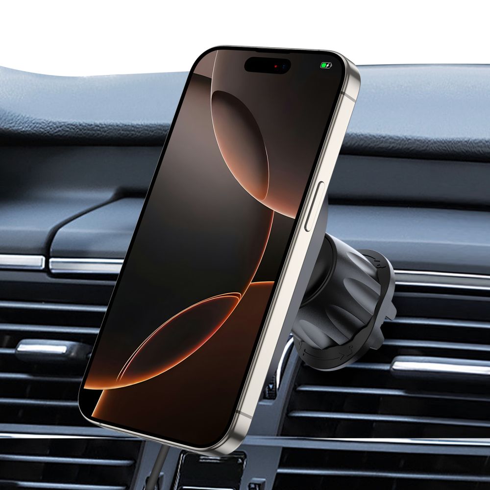 Tech - Protect MM15W - V6 Μαγνητική Βάση για το Ταμπλό και τον Αεραγωγό του Αυτοκινήτου με Ασύρματη Φόρτιση MagSafe 15W - Black / Black