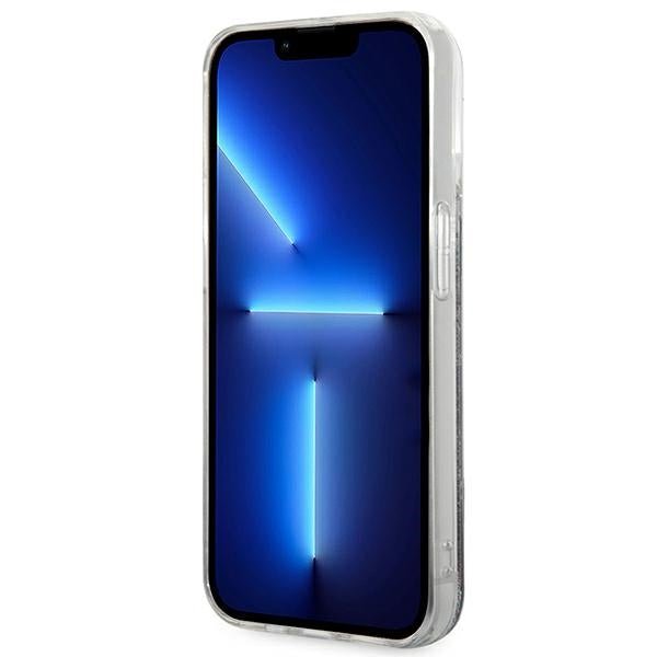 Karl Lagerfeld iPhone 14 Pro - Liquid Glitter Monogram Σκληρή Θήκη με Πλαίσιο Σιλικόνης - Black - KLHCP14LLMNMK