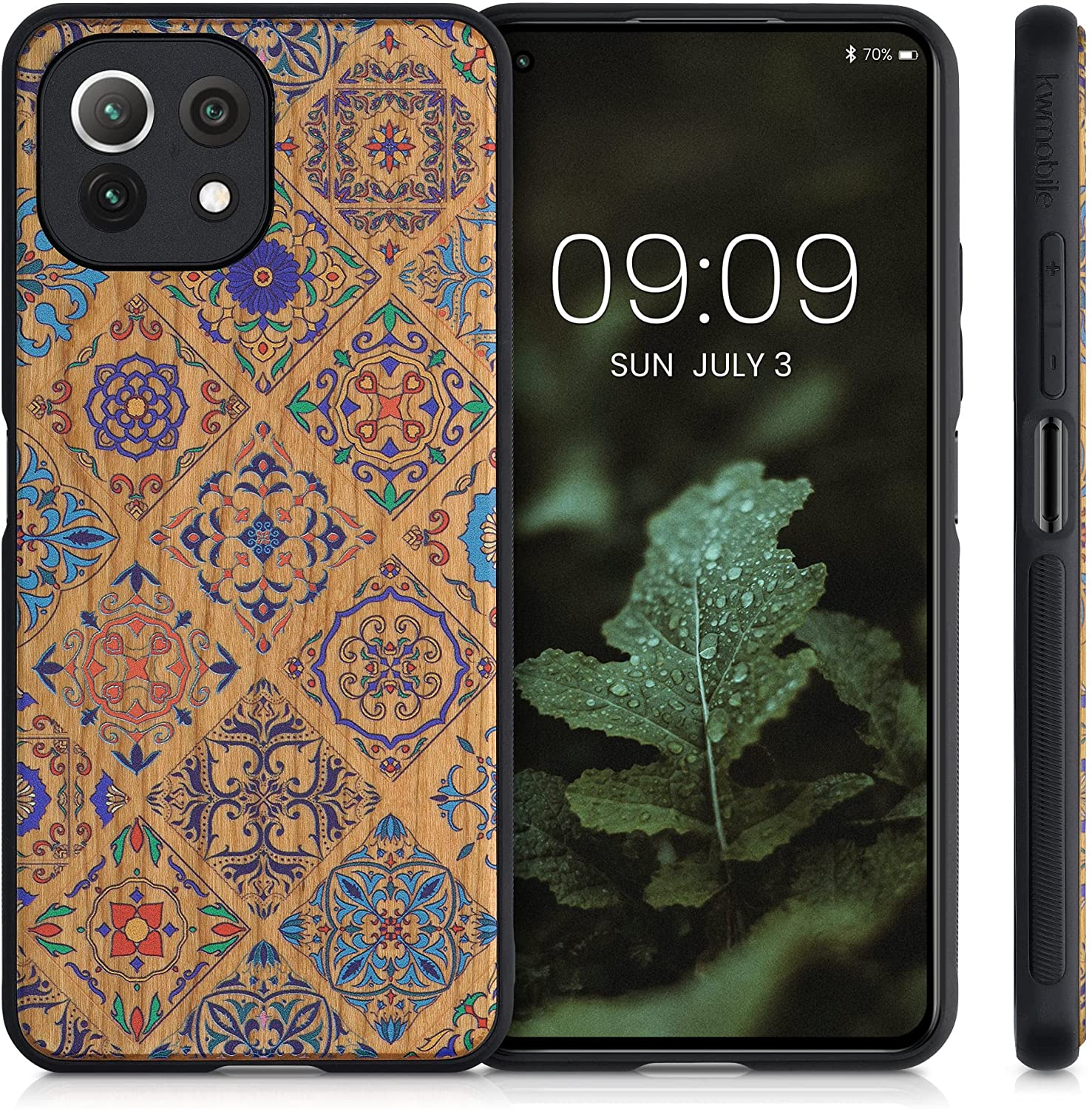 KW Xiaomi Mi 11 Lite / Mi 11 Lite 5G Θήκη από Φυσικό Ξύλο - Design Moroccan Vibes - Multicolour / Brown - 55939.05