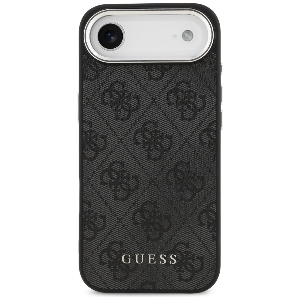Guess iPhone Air - 4G Classic Logo MagSafe - Σκληρή Θήκη με Πλαίσιο Σιλικόνης και Επένδυση Οικολογικού Δέρματος - Black - GUHMP17MP4GSSMCK