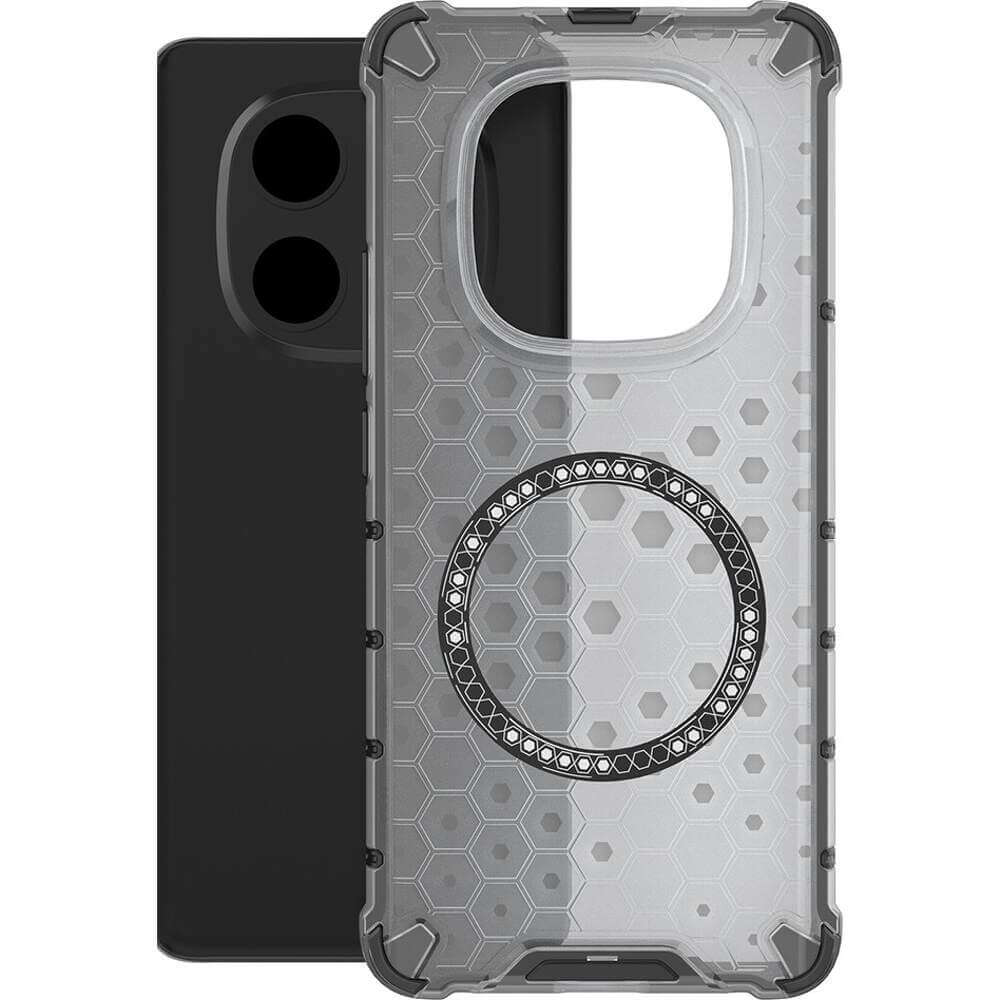 Techsuit Xiaomi Redmi Note 14 Pro 5G / Poco X7 Honeycomb Shield MagSafe Σκληρή Θήκη με Πλαίσιο Σιλικόνης - Black