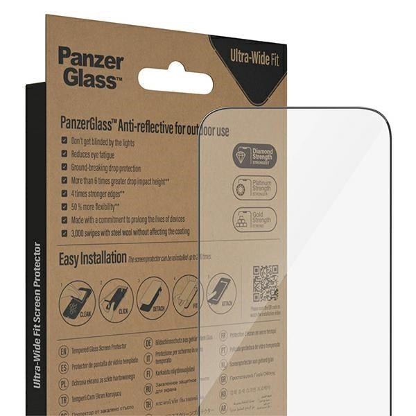 PanzerGlass iPhone 14 Pro Ultra - Wide Fit Anti - reflective Antibacterial Easy Aligner Full Screen Αντιχαρακτικό Γυαλί Οθόνης - Black