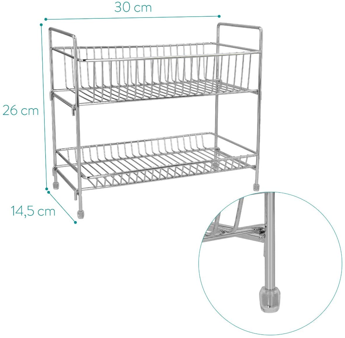 Navaris Μεταλλικό Ράφι Καρυκευμάτων Δύο Επιπέδων - 51113.01