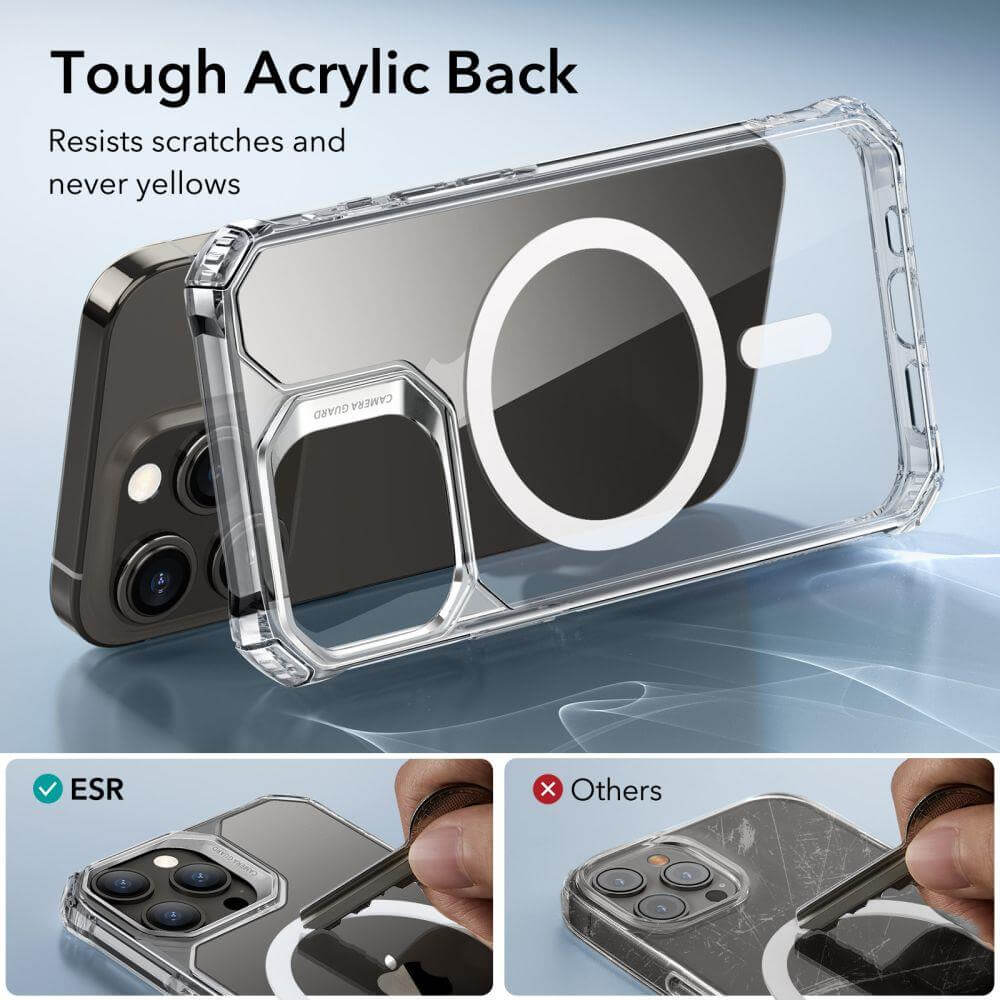 ESR iPhone 15 Pro Max Air Armor Halolock Σκληρή Θήκη με Πλαίσιο Σιλικόνης και MagSafe - Διάφανη