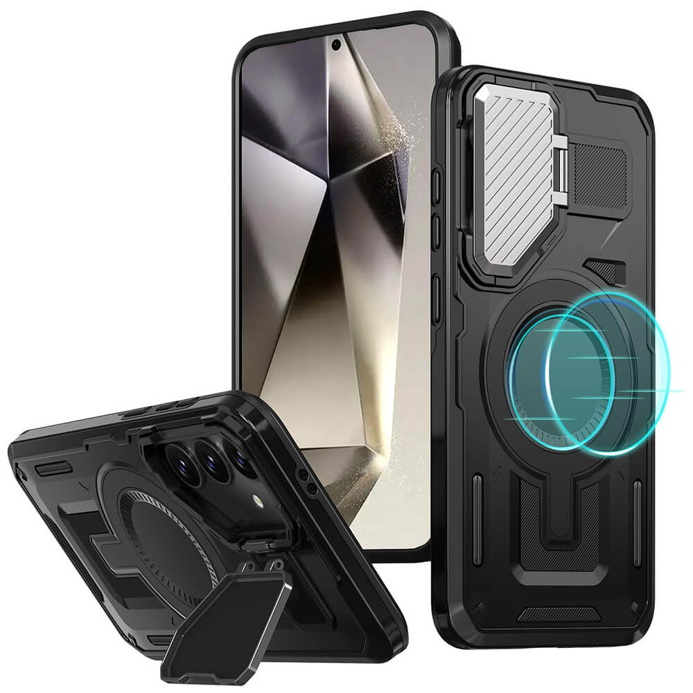 Techsuit Samsung Galaxy S25 Plus CamVault MagSafe Σκληρή Θήκη με Πλαίσιο Σιλικόνης - Black