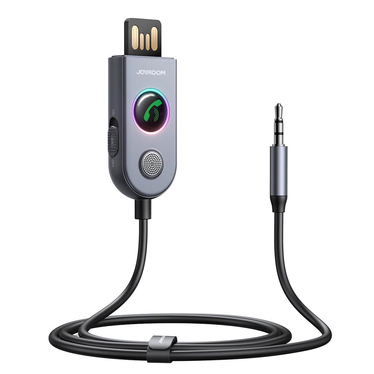Joyroom JR - CB6 Bluetooth AUX Receiver για Αναπαραγωγή Μουσικής / Κλήσεις στο Αυτοκίνητο - Grey