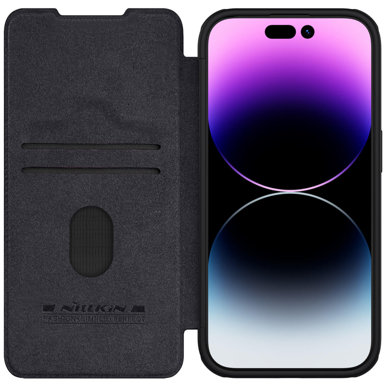 Nillkin iPhone 15 Pro Qin Pro Leather Θήκη Βιβλίο με Κάλυμμα για την Κάμερα - Black