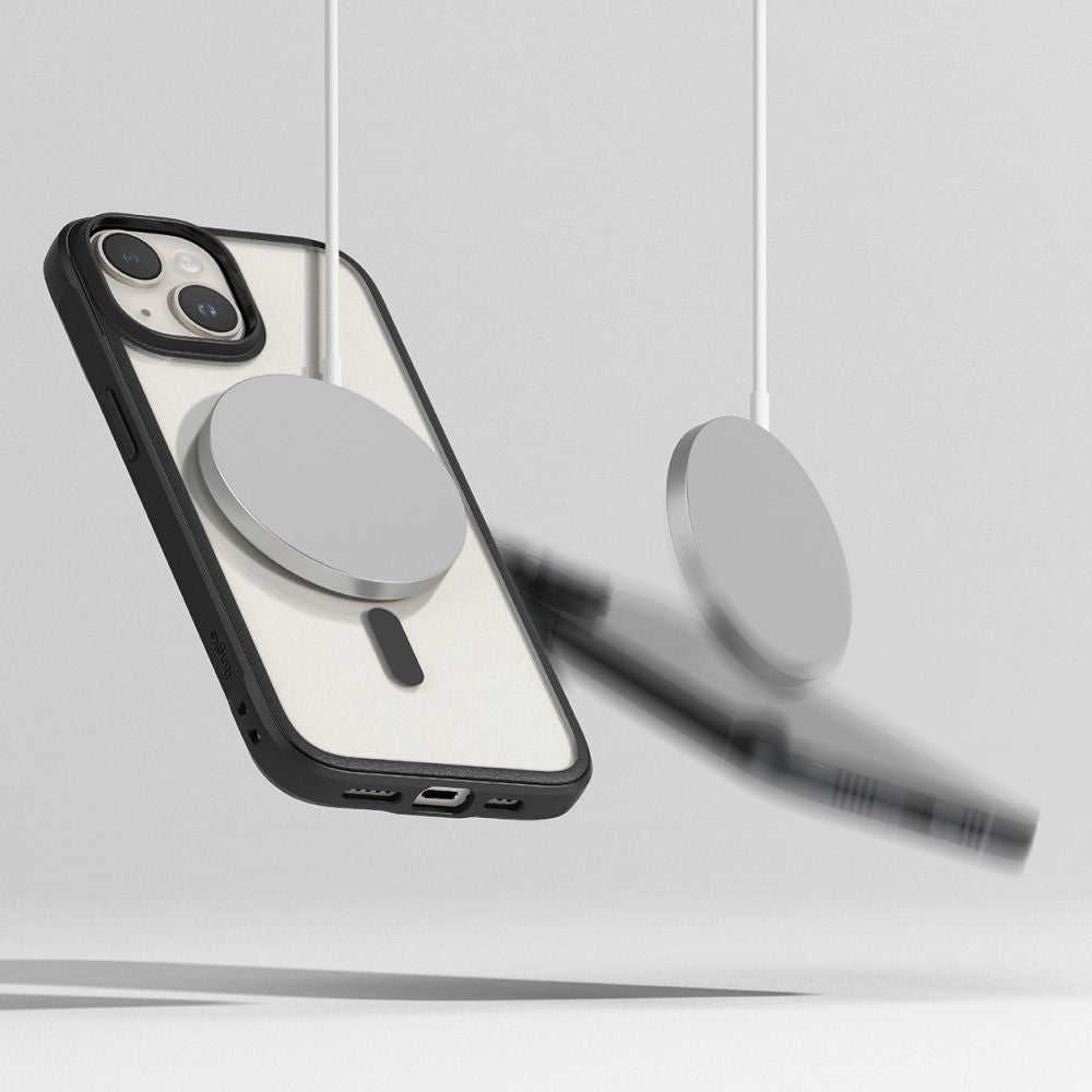 Ringke iPhone 15 Fusion Bold MagSafe Σκληρή Θήκη με Πλαίσιο Σιλικόνης και MagSafe - Matte Black / Διάφανη