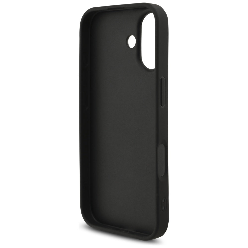 Guess iPhone 17 - 4G Strap 4G Classic Logo - Σκληρή Θήκη με Επένδυση Συνθετικού Δέρματος και Λουράκι - Black - GUHCP17SP4GMGSK