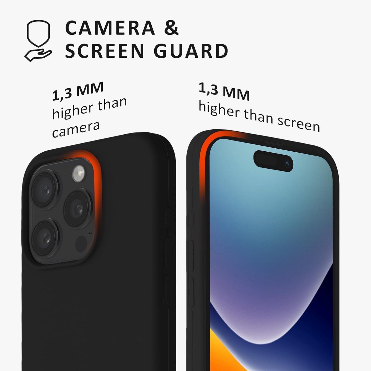 Kalibri iPhone 15 Pro Θήκη Σιλικόνης Rubberized TPU - Black