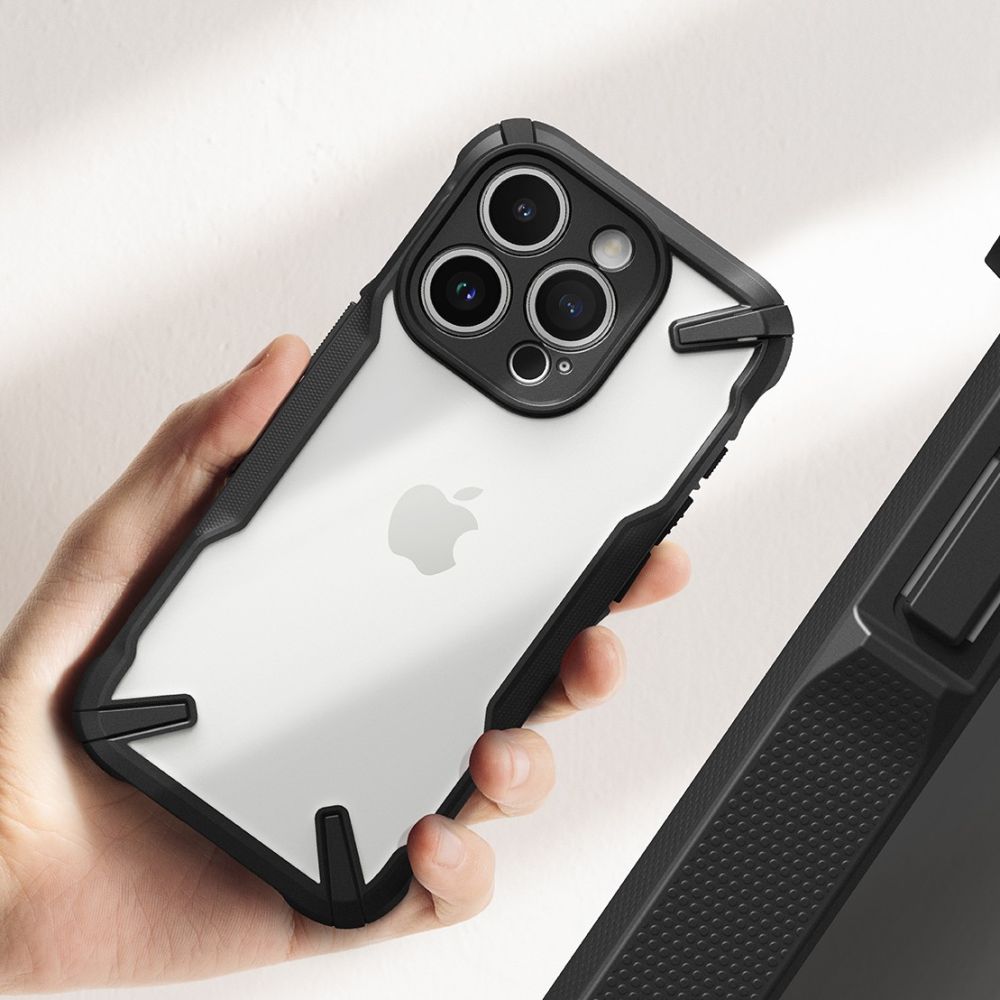 Ringke iPhone 15 Pro Max Fusion X Σκληρή Θήκη με Πλαίσιο Σιλικόνης - Black - Διάφανη