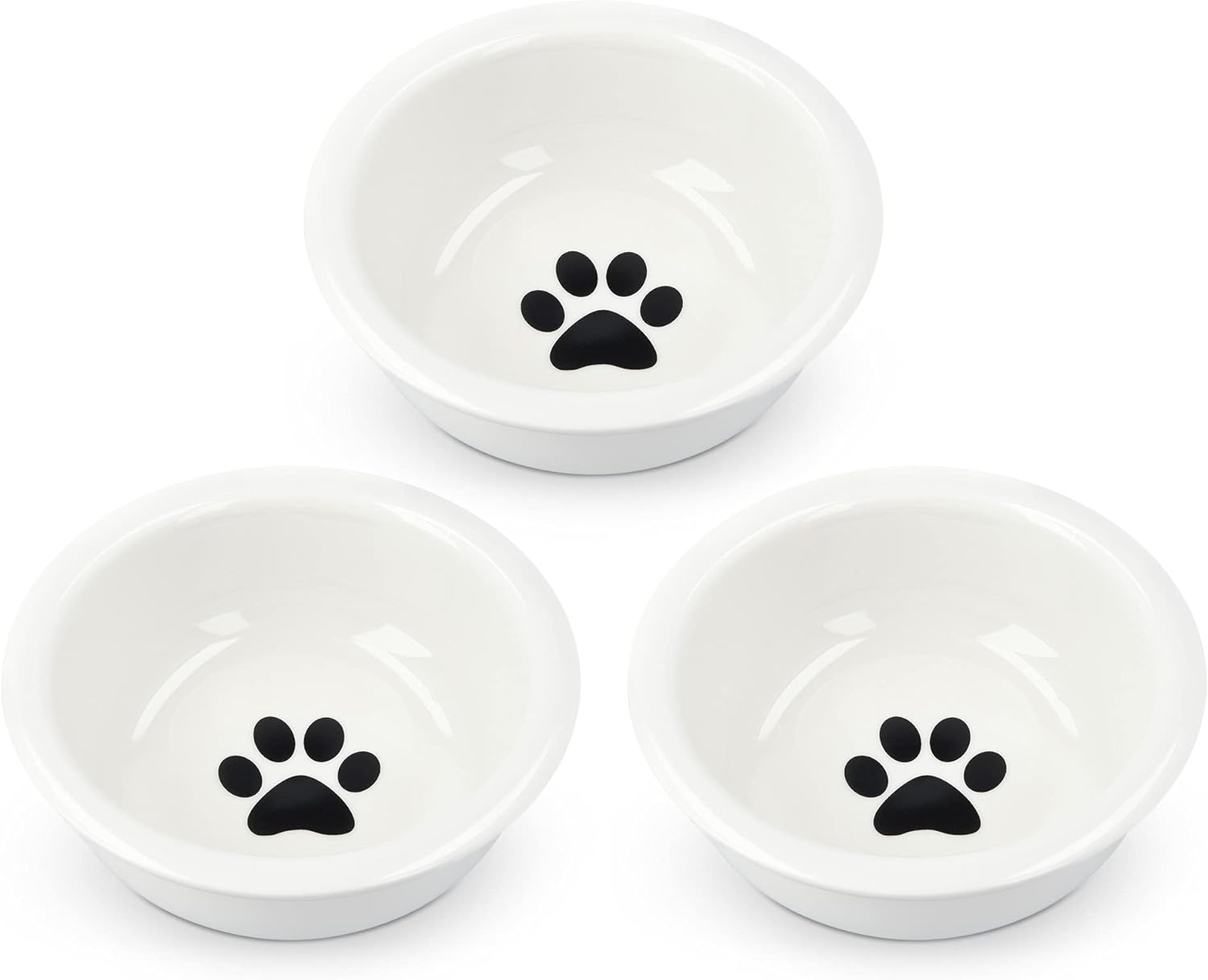 Navaris Cat Bowls - Σετ με 3 Ανταλλακτικά Μπολ Φαγητού και Νερού - 320 ml - White - 51398.05