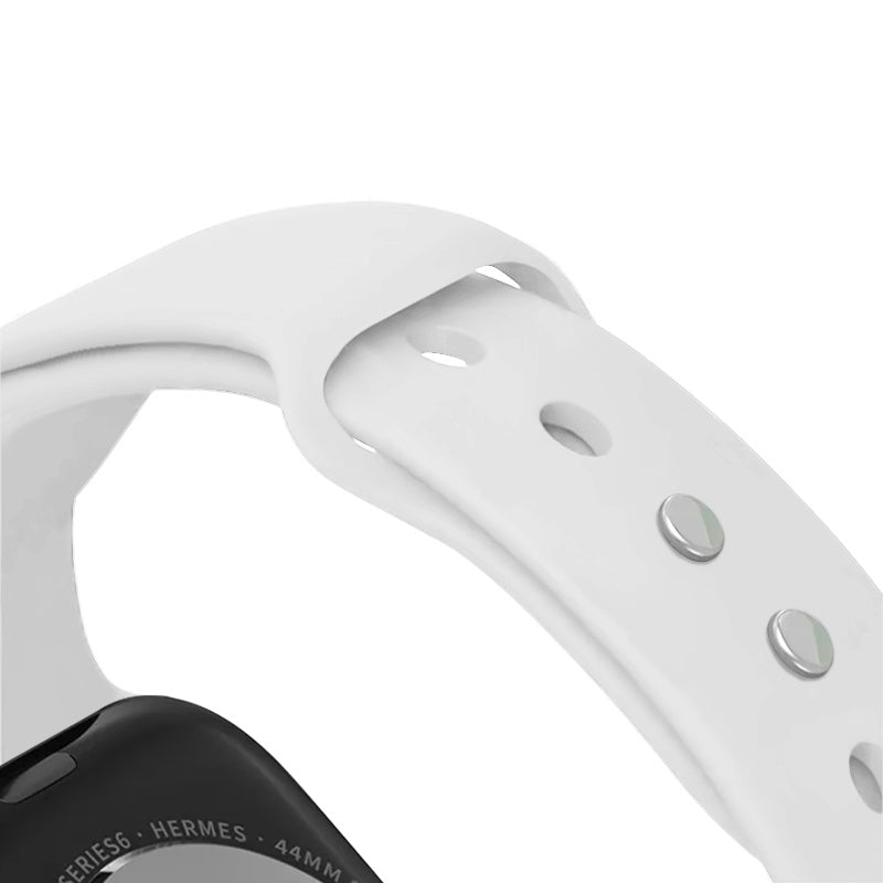 Crong Λουράκι Apple Watch 4/5/6/7/8/9/10/11 - SE (1/2/3) - ULTRA (1/2/3) - 44/45/46/49mm Σιλικόνης - Liquid Strap - White