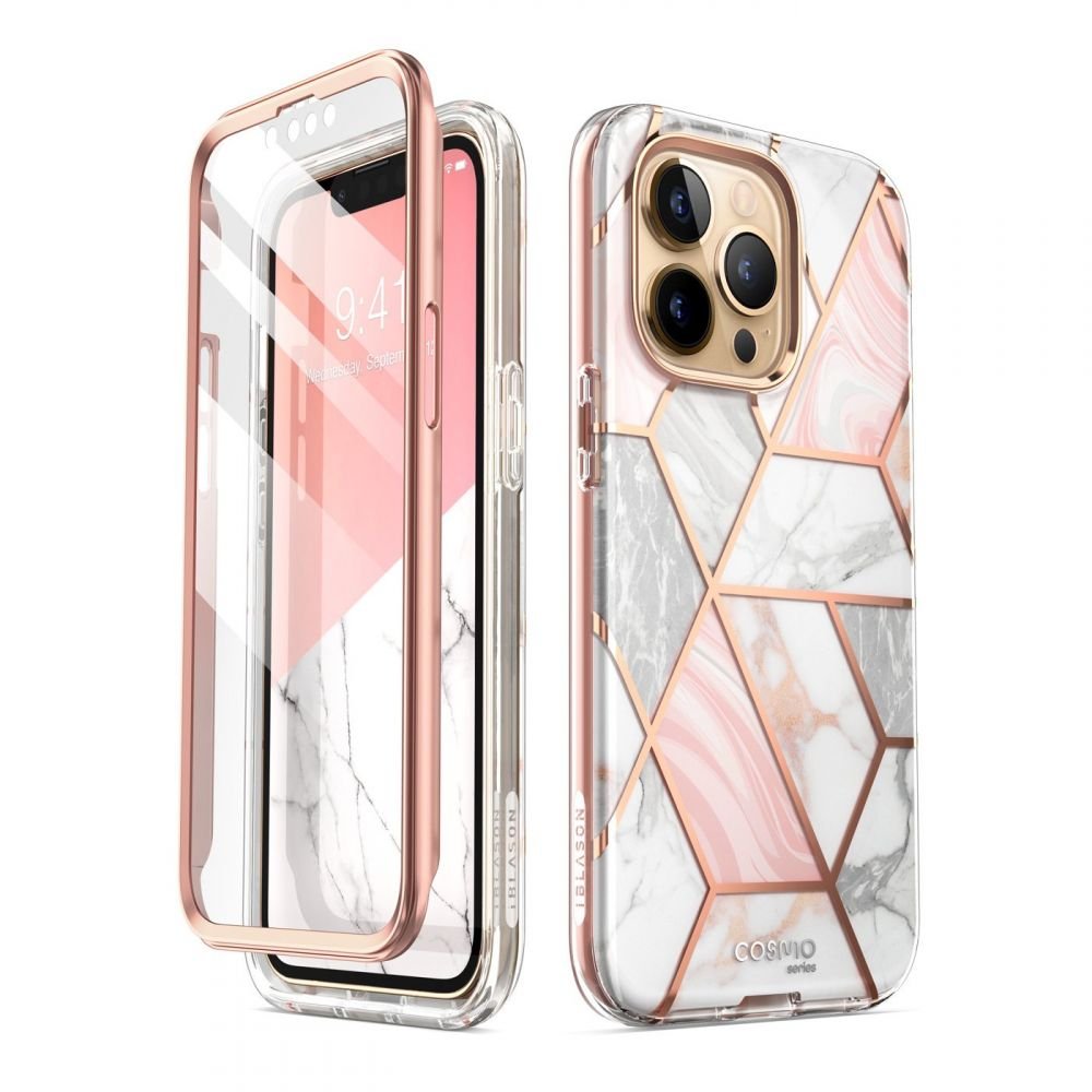 i - Blason iPhone 13 Pro Cosmo Σκληρή Θήκη με Πλαίσιο Σιλικόνης και Προστασία Οθόνης - Marble