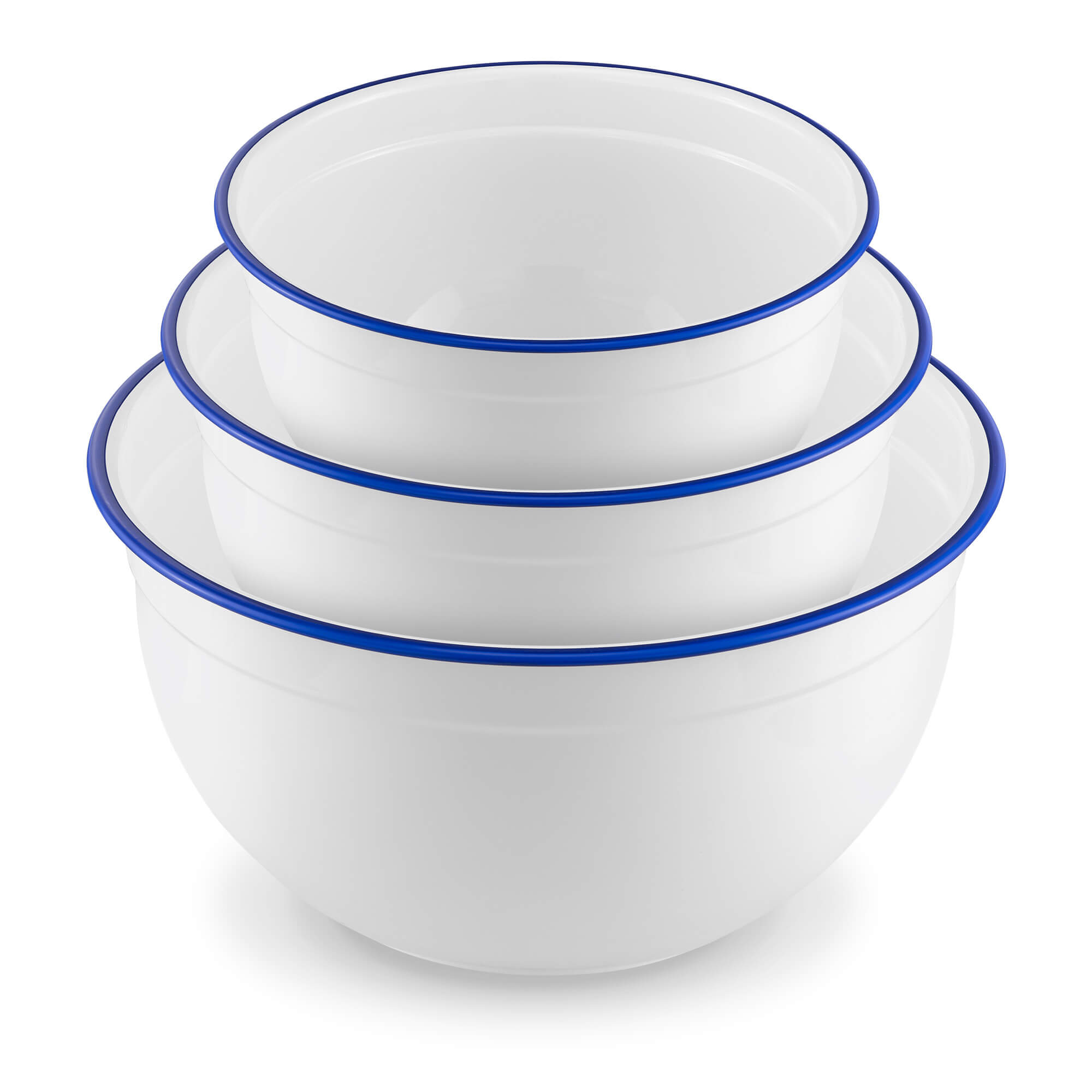 Navaris Σετ με 3 Μπολ για Σαλάτα - White / Blue - 53904.01.03