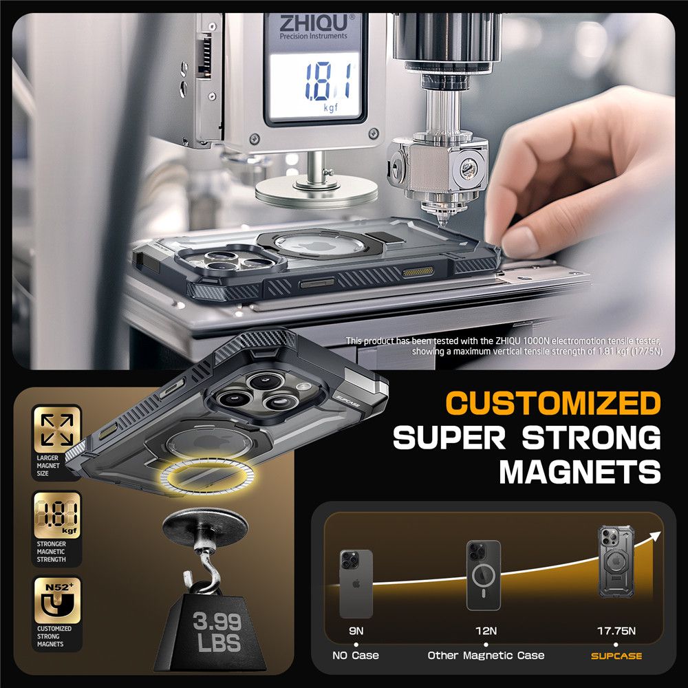 Supcase iPhone 16 Pro UB Grip Mag Σκληρή Θήκη με MagSafe και Stand - Grey