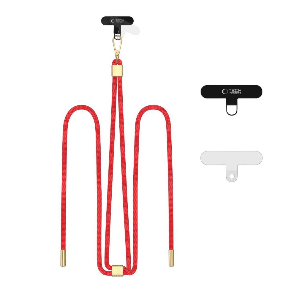 Tech - Protect C2S Rope CrossBody Strap - Universal Λουράκι για Θήκη Κινητού - Red / Gold