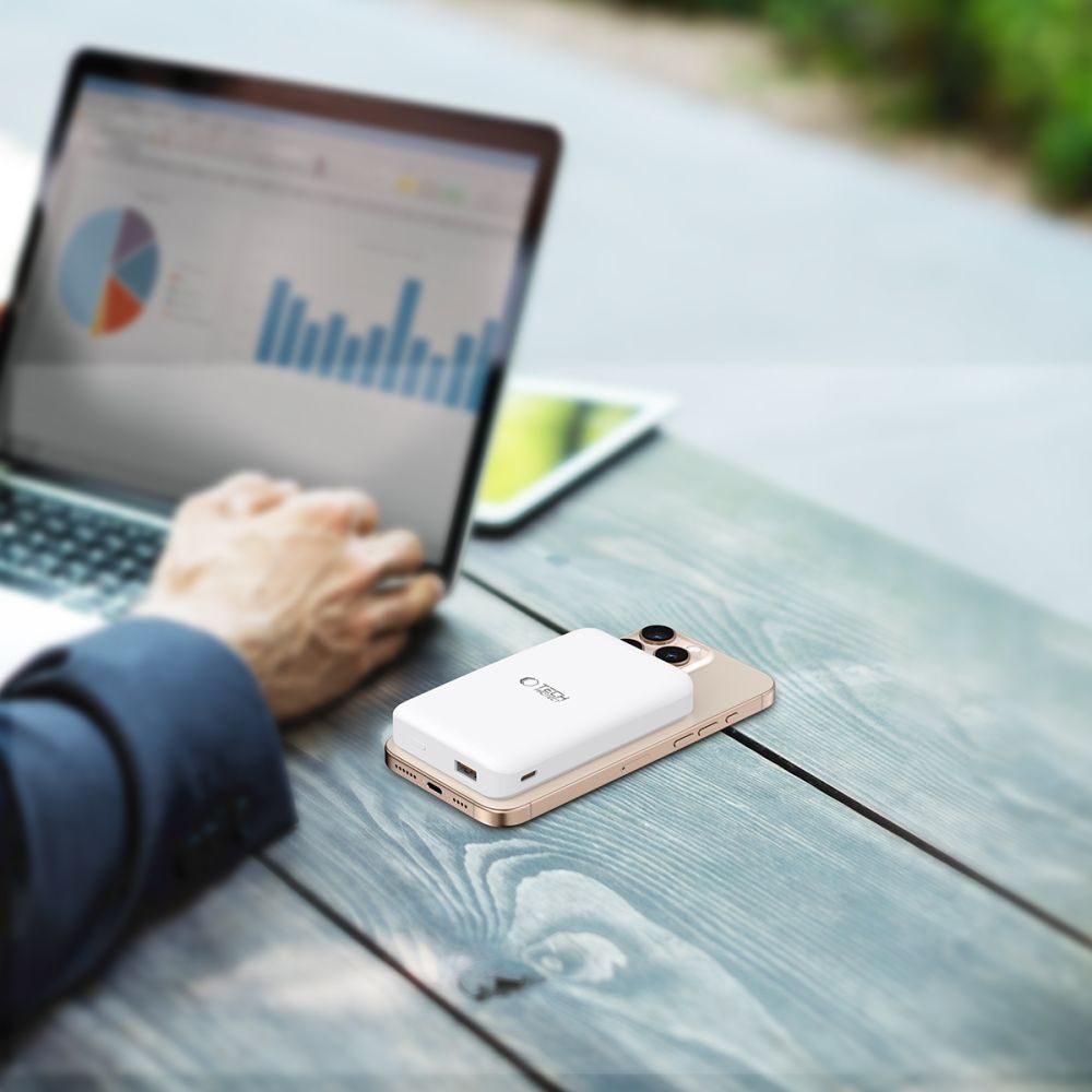 Tech - Protect PB24 Lifemag QI2 MagSafe PowerBank Μαγνητικό PowerBank Κινητού 10000 mAh - White