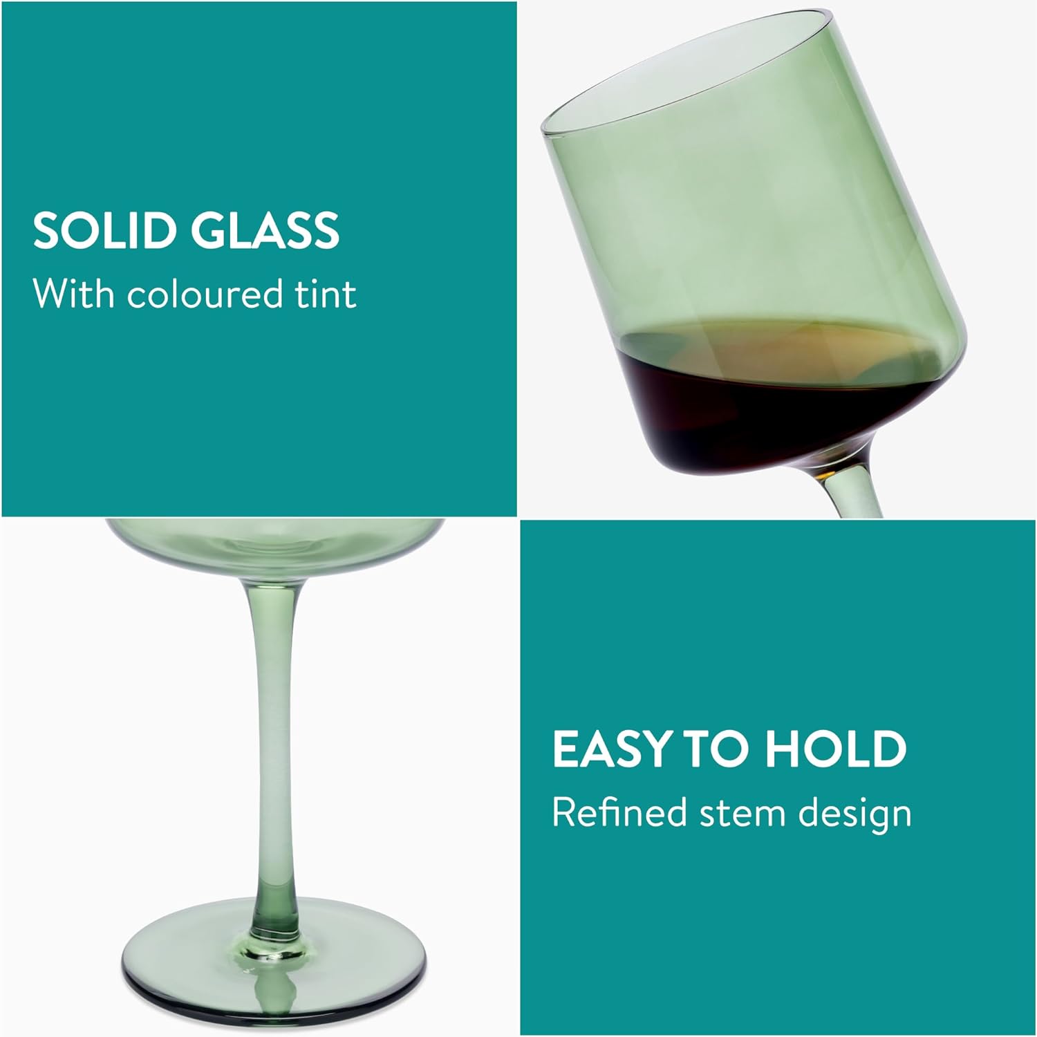 Navaris Σετ με 4 Ποτήρια Κρασιού - Mint Green - 56212.05