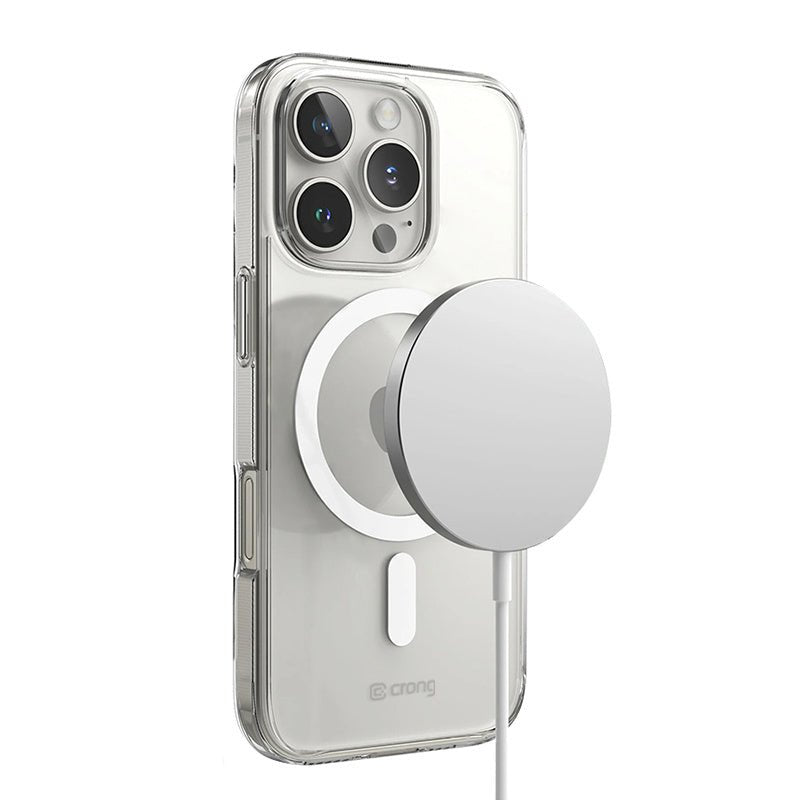 Crong iPhone 16 Pro Clear Mag Cover - Σκληρή Θήκη με Πλαίσιο Σιλικόνης και MagSafe - Clear