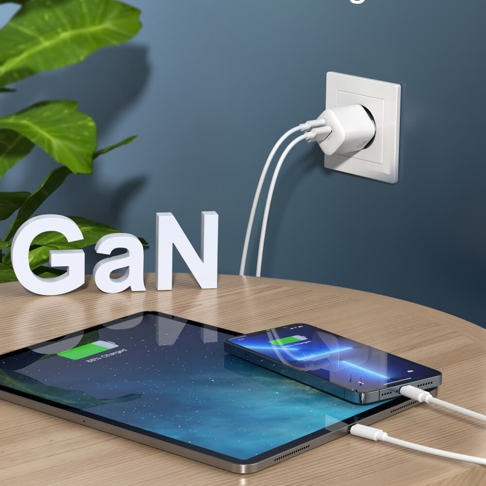 Choetech PD QC 33W Οικιακός Φορτιστής Γρήγορης Φόρτισης με 1 Θύρα Type - C και 1 Θύρα USB - White - PD5006