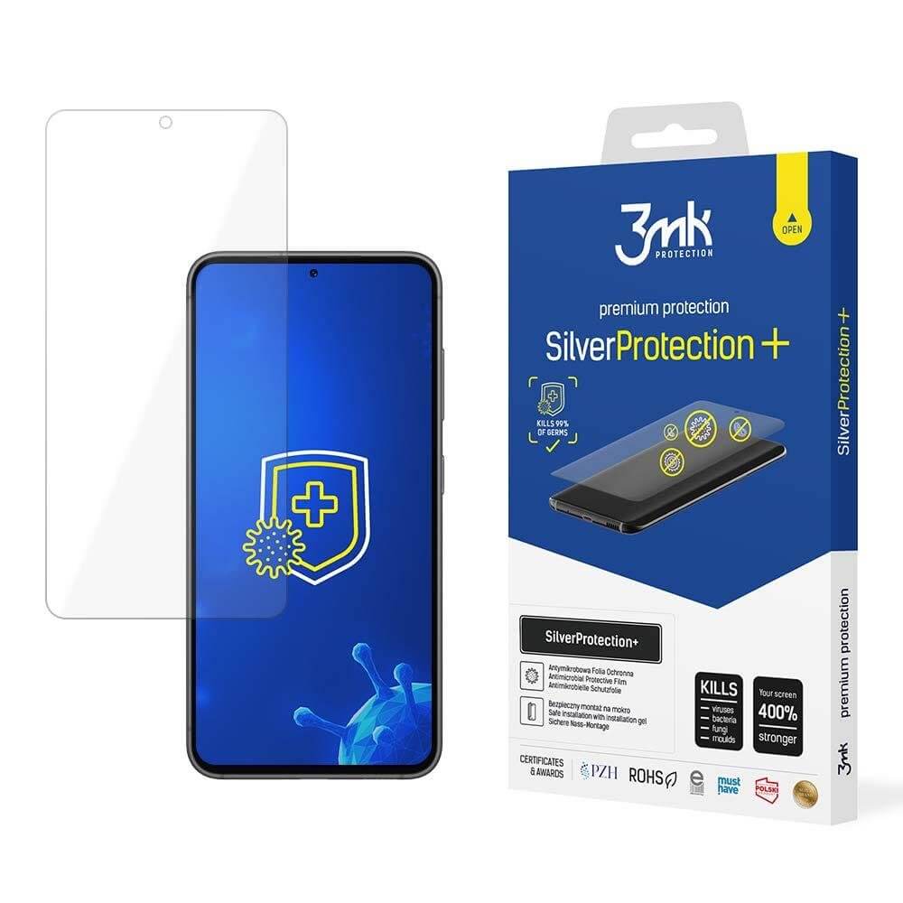 3MK Samsung Galaxy S23 Silver Protect+ Wet - mounted Antimicrobial Film 0,21mm Προστατευτικό Φιλμ Οθόνης - Διάφανο