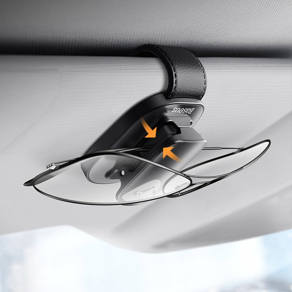 Baseus Platinum Vehicle Eyewear Clip Clamping Type - Βάση Στήριξης Γυαλιών για το Σκίαστρο - Black - ACYJN - B01