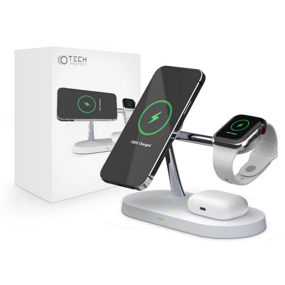 Tech - Protect A12 3in1 Ασύρματος Μαγνητικός Φορτιστής MagSafe 15W - White