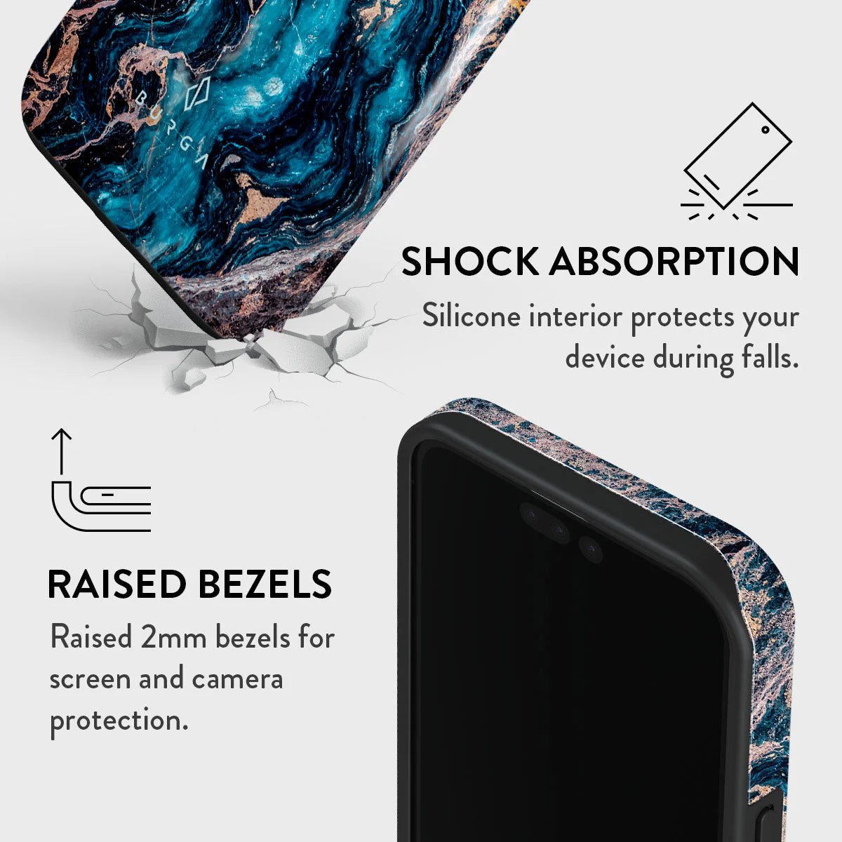 Burga iPhone 15 Pro Fashion Tough MagSafe Σκληρή Θήκη με MagSafe - Mystic River