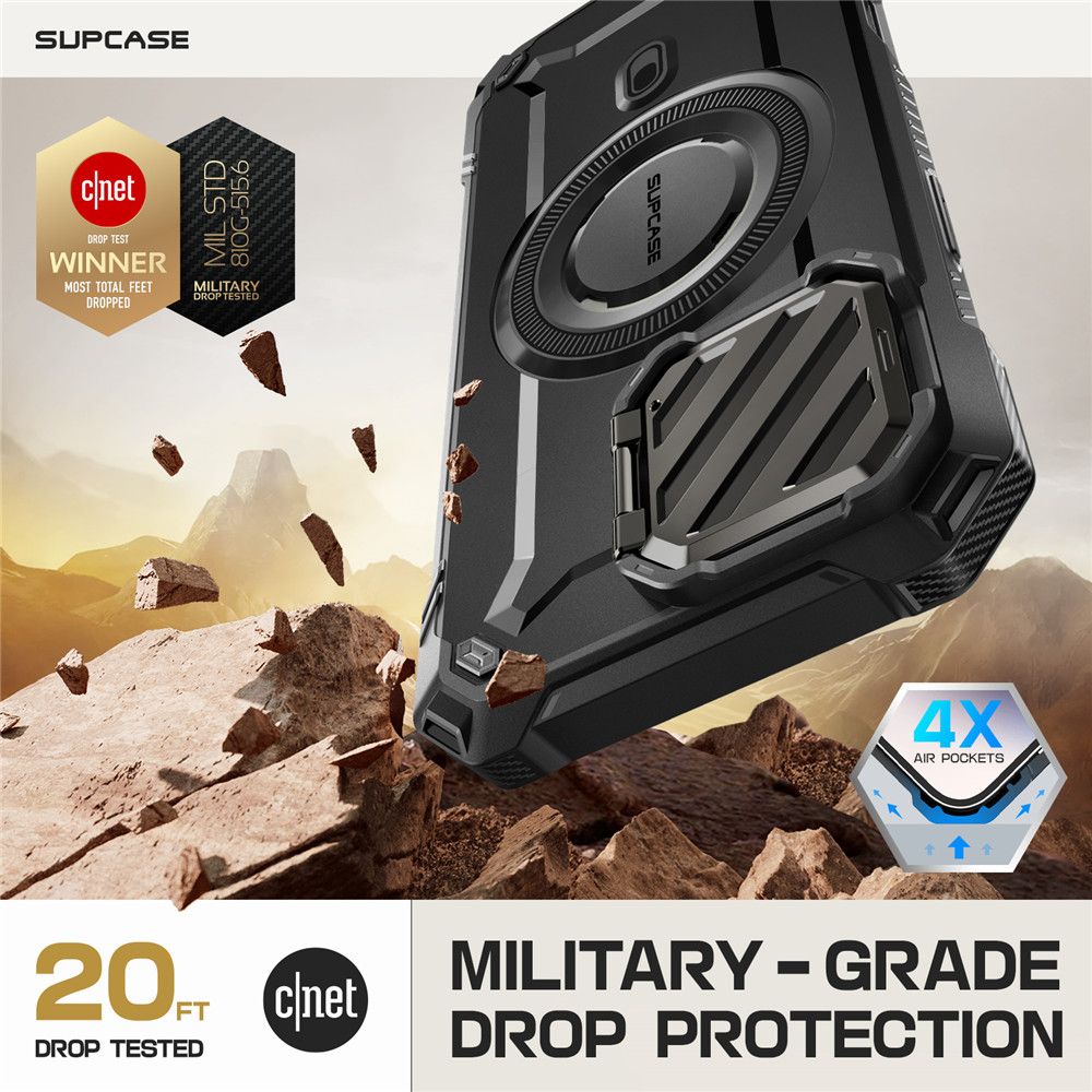 Supcase iPhone 16 Pro UB XT Mag Σκληρή Θήκη με Ανοιγόμενο Κάλυμμα Κάμερας / Stand και MagSafe - Black