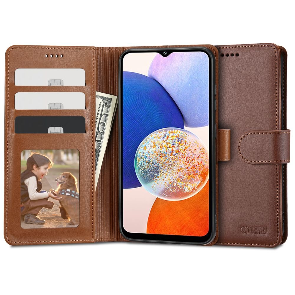 Tech - Protect Samsung Galaxy A14 5G Θήκη Πορτοφόλι Stand από Δερματίνη - Brown