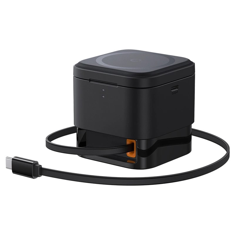 Baseus MagPro 2in1 Ασύρματος Φορτιστής MagSafe για Smartphones και Airpods με Ενσωματωμένο Καλώδιο USB - C - Black - BS - W531