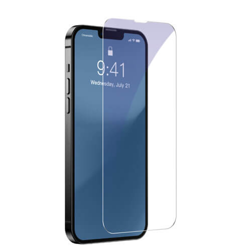 Baseus iPhone 13 Pro Max 0.3mm Anti - Blue Light Case Friendly Full Screen Αντιχαρακτικό Γυαλί Οθόνης - 2 Τεμάχια - Clear - SGBL020502