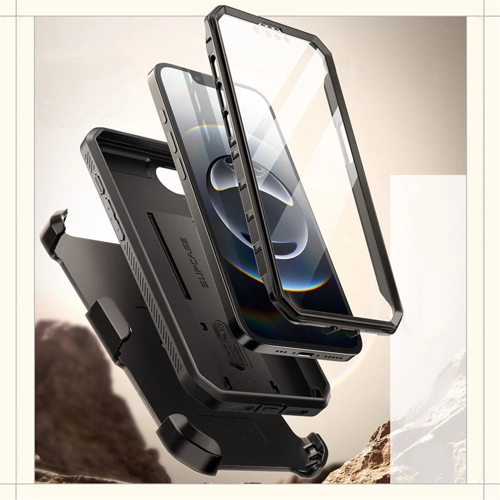 Supcase iPhone 16e Unicorn Beetle Pro Σκληρή Θήκη με Προστασία Οθόνης και Stand - Black