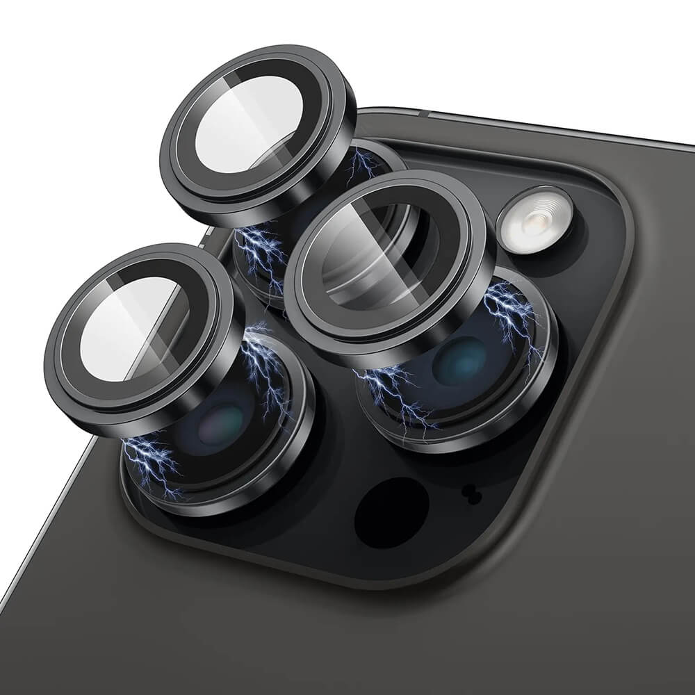 Lito iPhone 15 Pro / 15 Pro Max - S+ Camera Glass Protector - Αντιχαρακτικό Γυαλί για την Κάμερα - Black Titanium