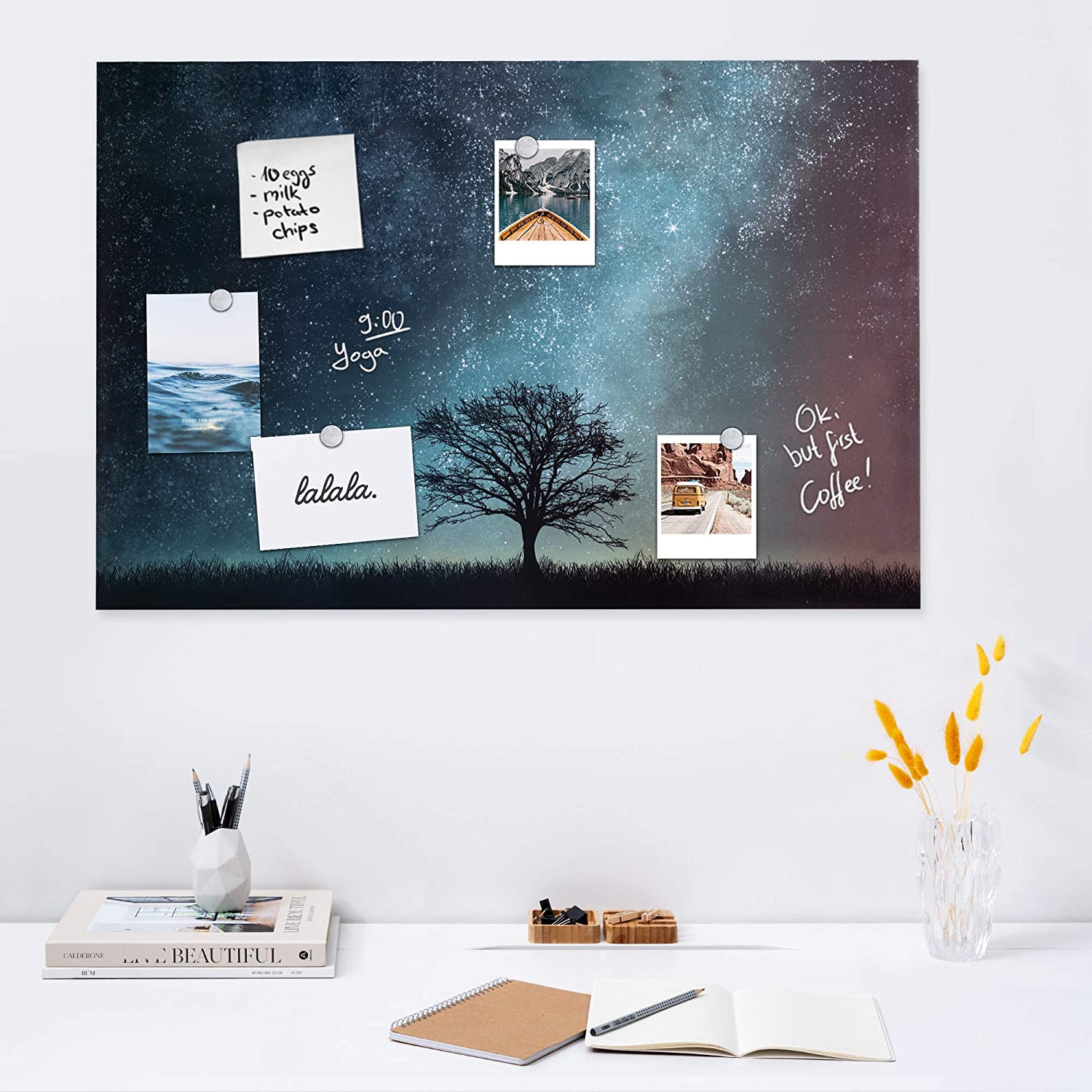 Navaris Μαγνητικός Πίνακας - 90 x 60cm - Design Starry Sky and Tree - 49997.07