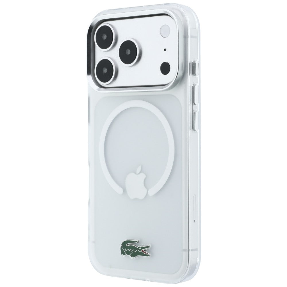 Lacoste iPhone 18 Pro / iPhone 17 Pro - Σκληρή Θήκη με Πλαίσιο Σιλικόνης MagSafe - IML Frosted Laquer Logo - Clear