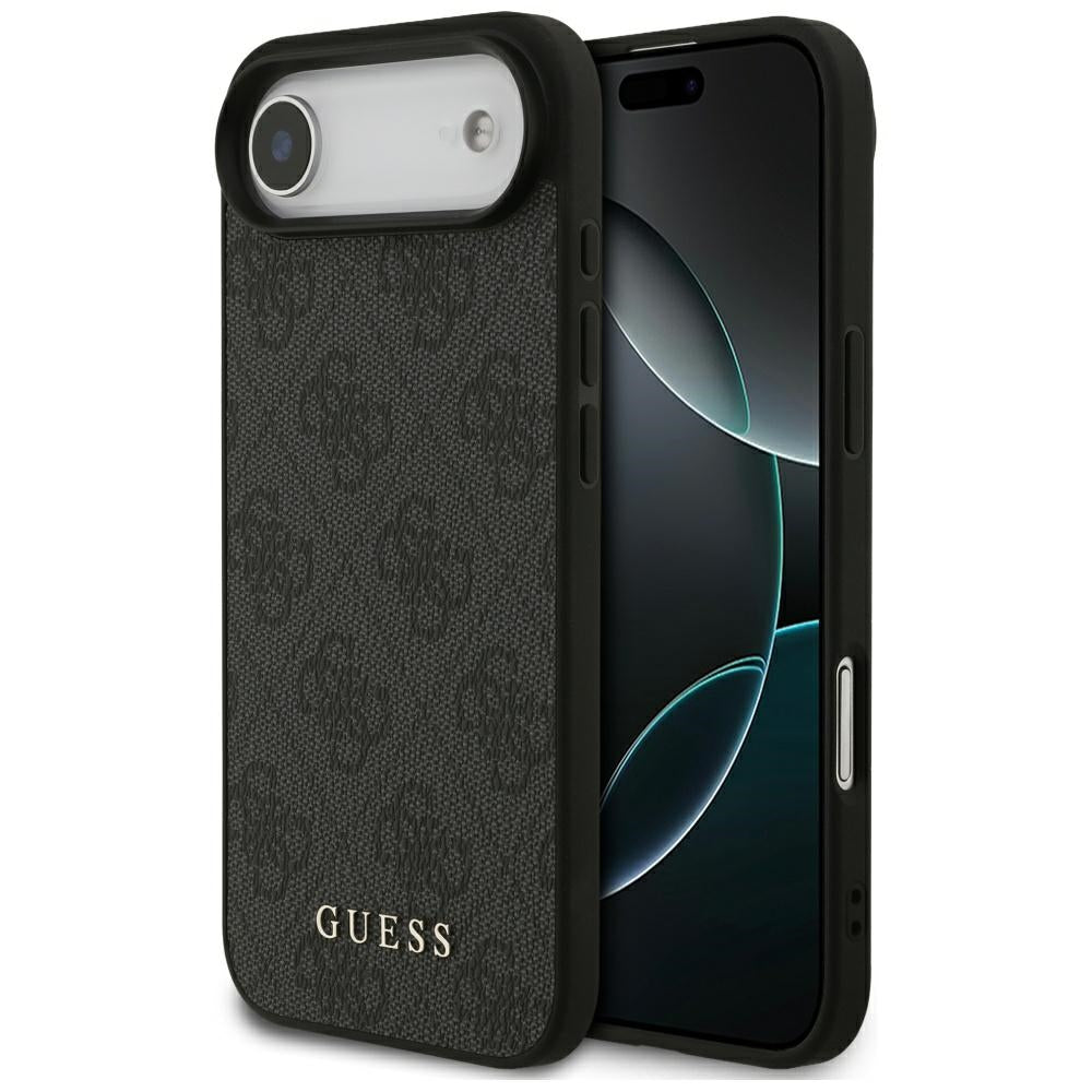 Guess iPhone Air - 4G Classic - Σκληρή Θήκη με Πλαίσιο Σιλικόνης και Επένδυση Συνθετικού Δέρματος - Black - GUHCP17MG4GFGR