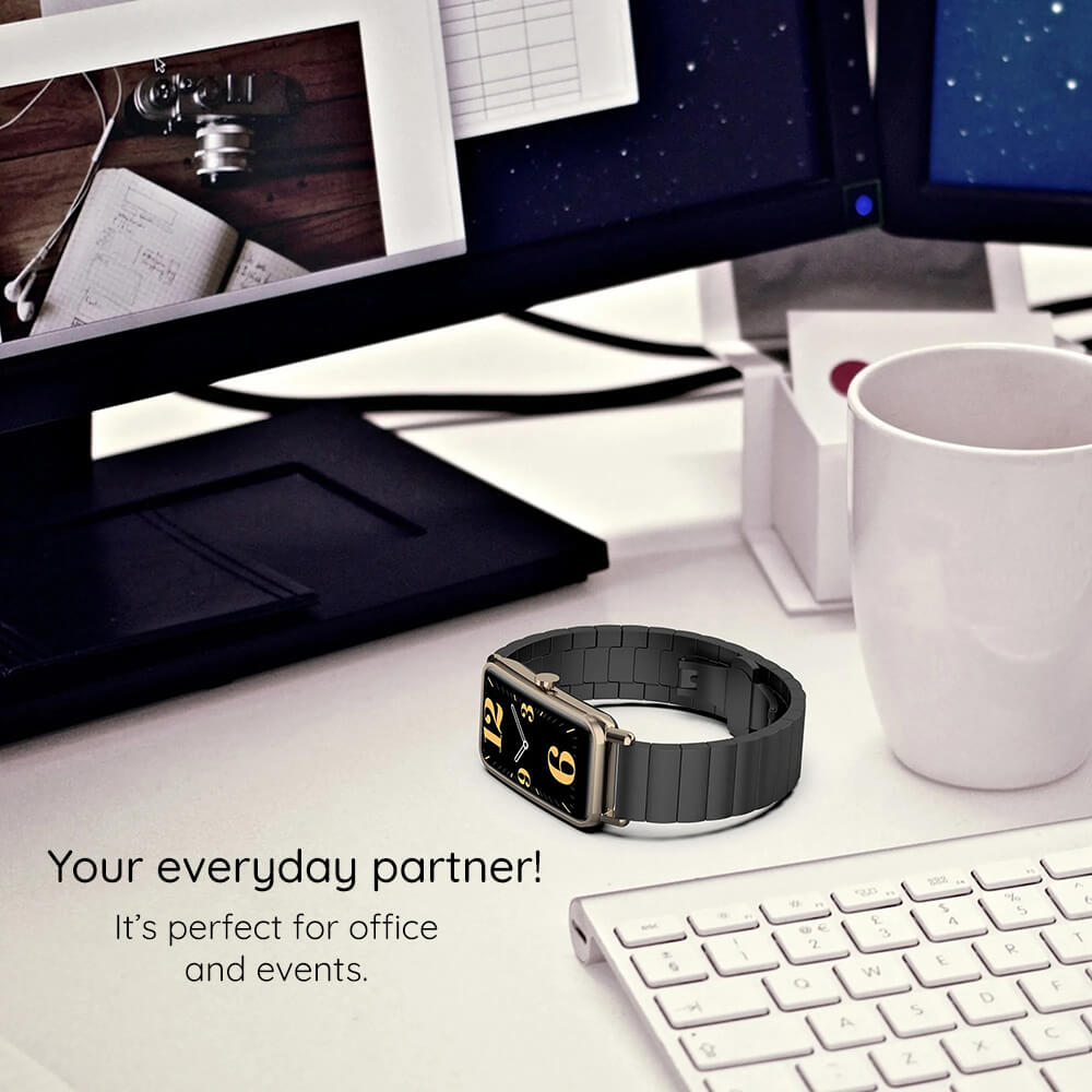 Techsuit Λουράκι Apple Watch 2/3/4/5/6/7/8/9/10/11 - SE (1/2/3) - 38/40/41/42mm Watchband W012 Μπρασελέ από Ανοξείδωτο Ατσάλι - Black